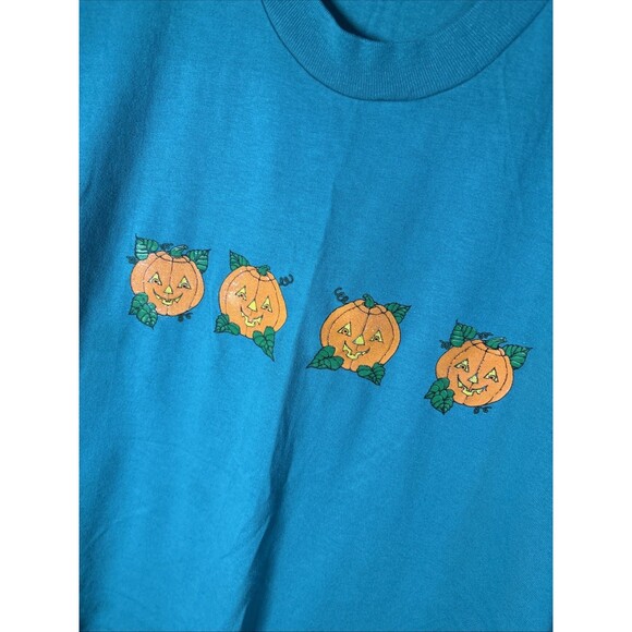 Vintage 80s Screen Stars Halloween Four Pumpkin USA Made Single Stitch Adult L - Picture 2 of 6